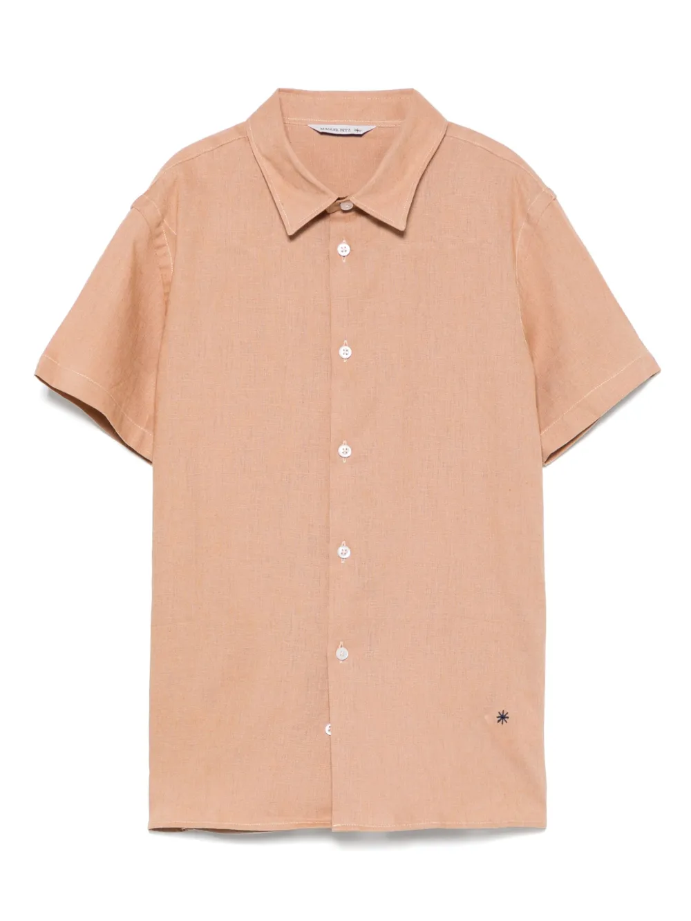 uel Ritz Shirt met geborduurd logo Bruin