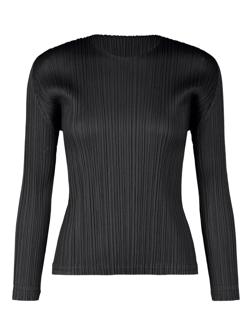 Pleats Please Issey Miyake pleated long-sleeved top | Black | Image 1