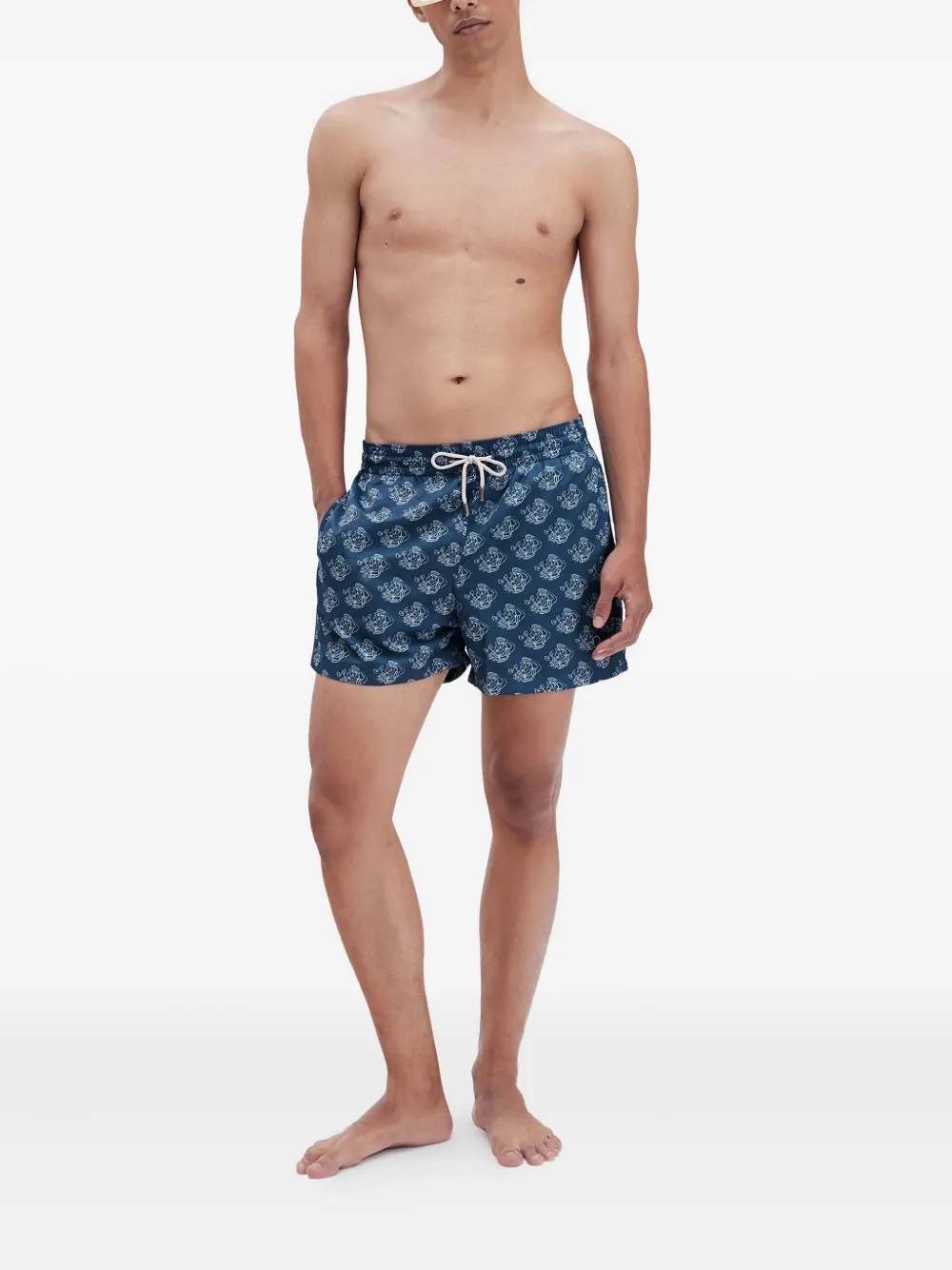 Arrels Barcelona Graphic-print Swim Shorts In Blue