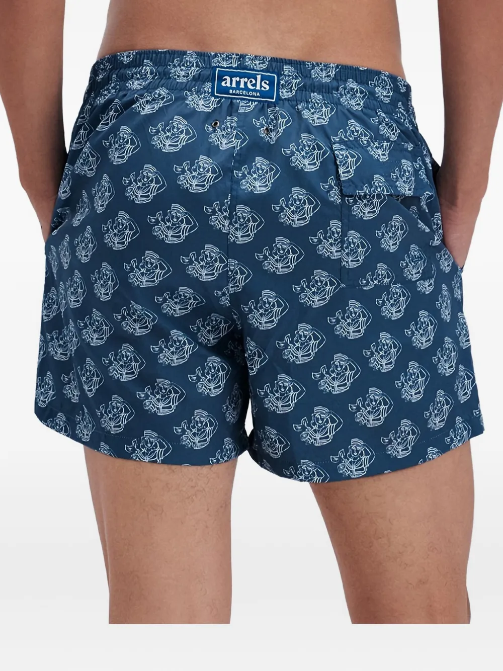 Arrels Barcelona Graphic-print Swim Shorts In Blue