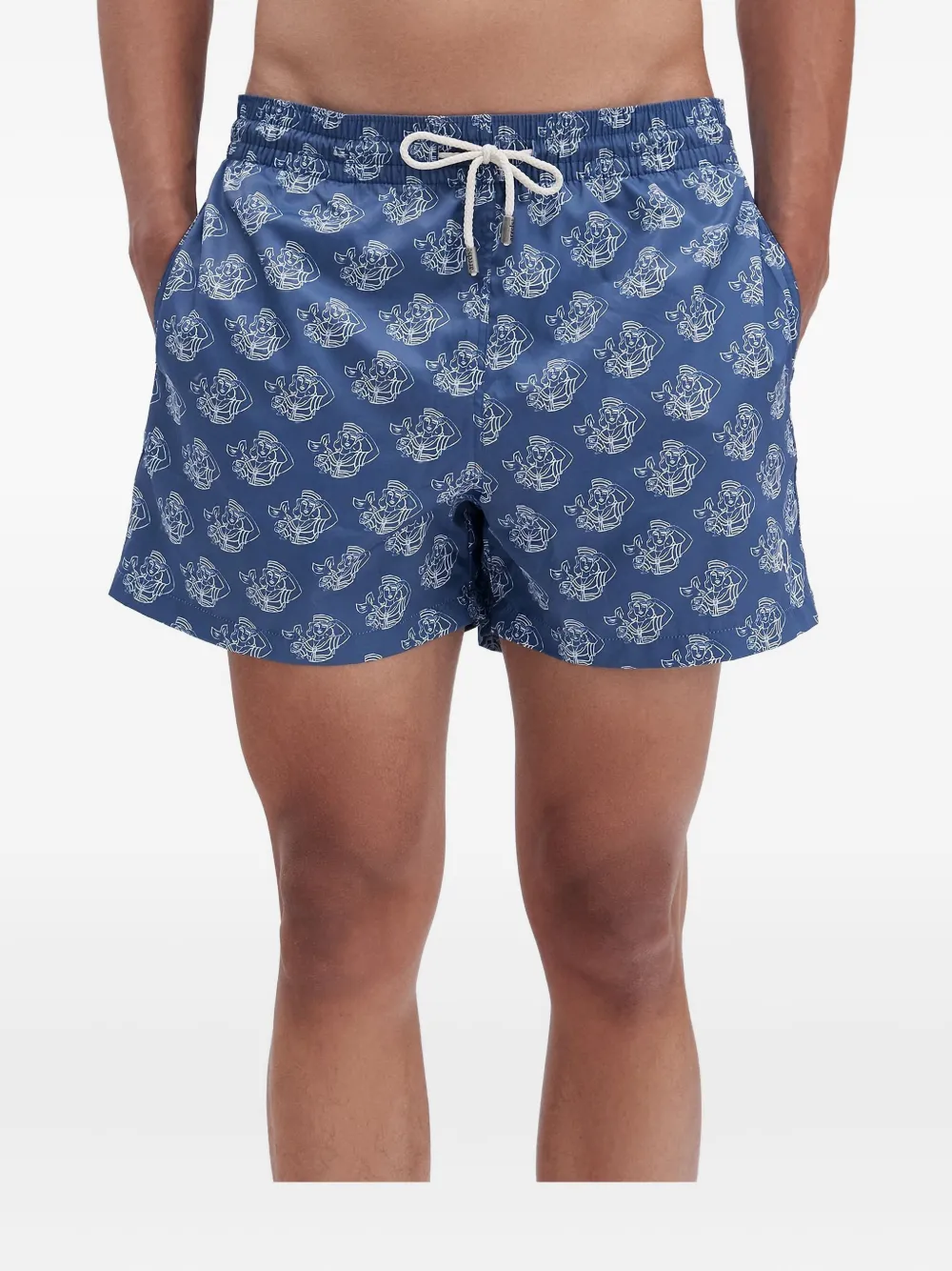 Arrels Barcelona Graphic-print Swim Shorts In Blue