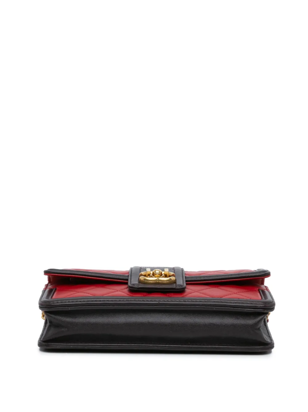 Pre-owned Chanel 2016-2017 Lambskin Elegant Cc Wallet On Chain Crossbody Bag In Purple