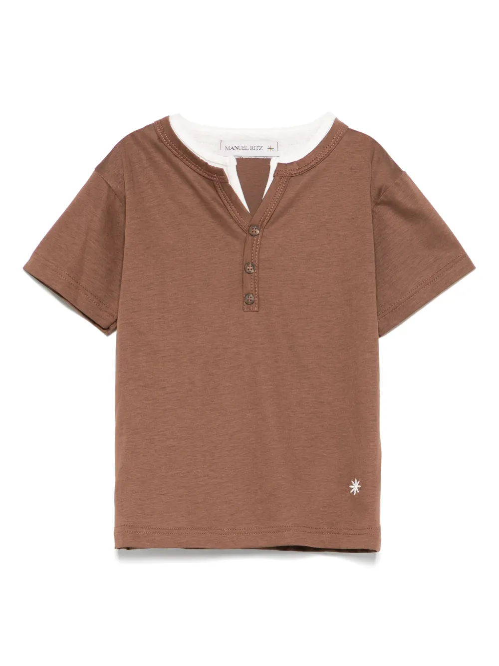 Manuel Ritz レイヤード Tシャツ - ブラウン Manuel Ritz レイヤード Tシャツ - ブラウン