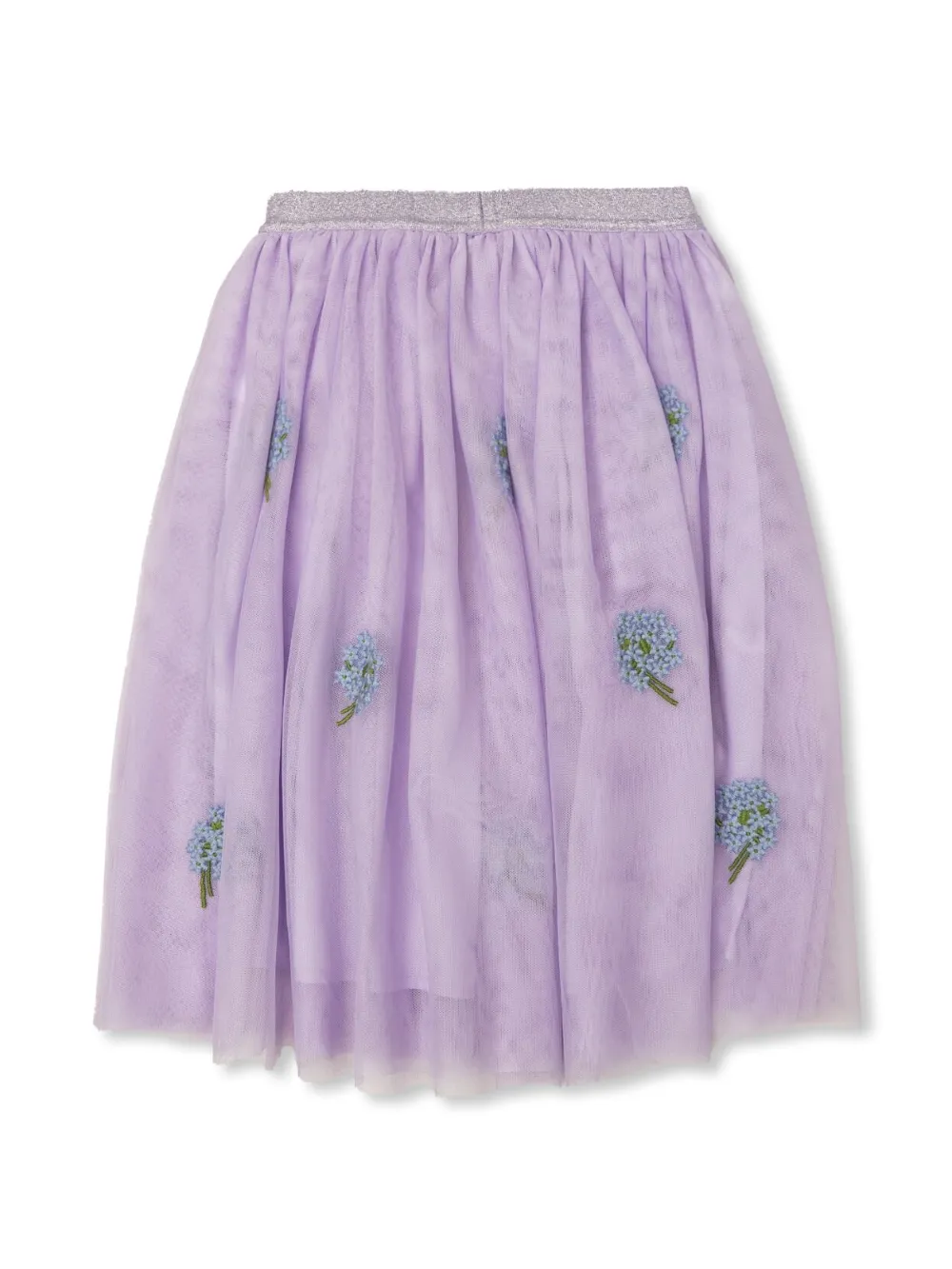 Stella McCartney Kids flower-embroidered mini skirt - Paars