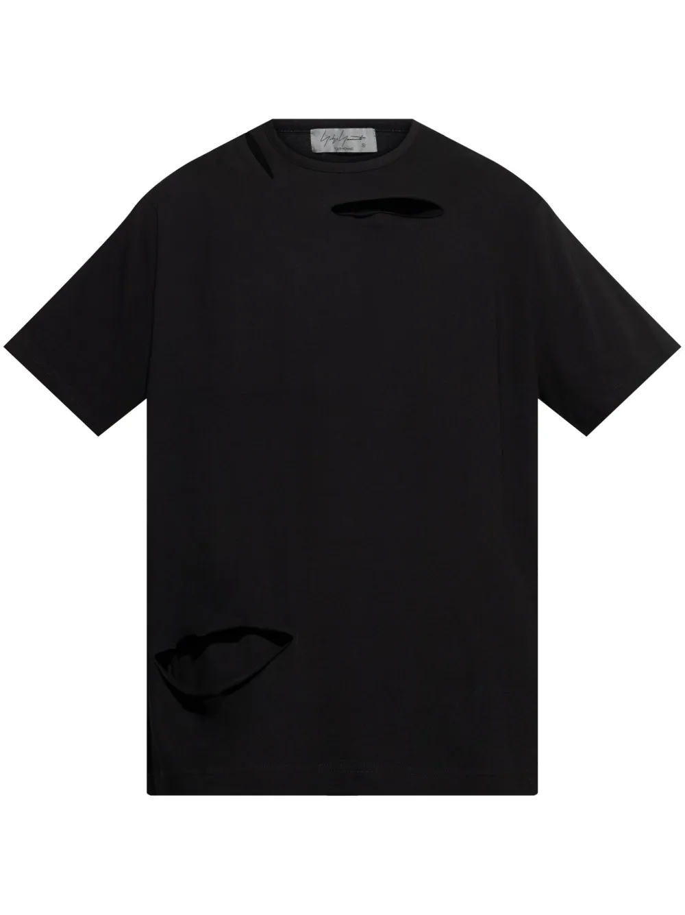 Yohji Yamamoto T-shirt met gerafeld effect Zwart