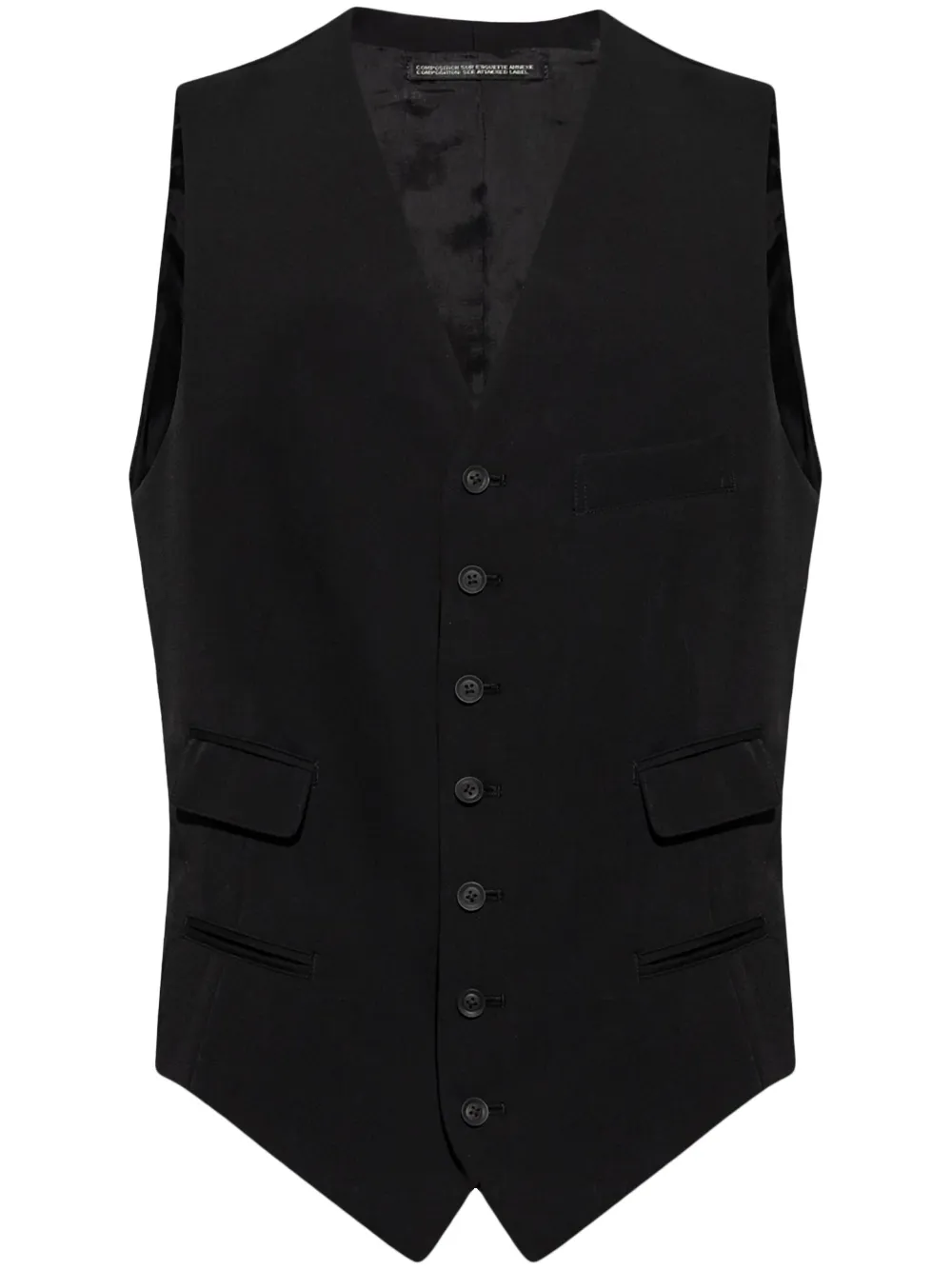 Yohji Yamamoto button-down waistcoat | Black | Image 1