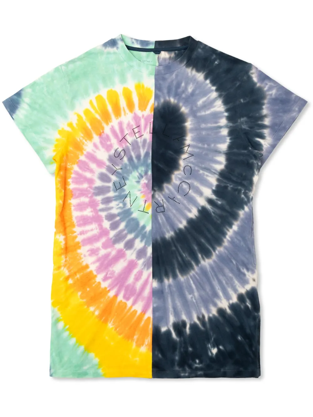 Stella McCartney Kids Jurk met tie-dye effect Geel