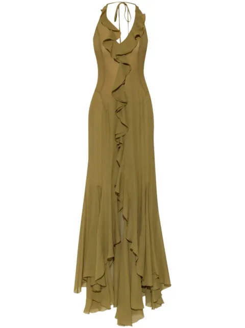 MISBHV vestido midi con detalles de volantes