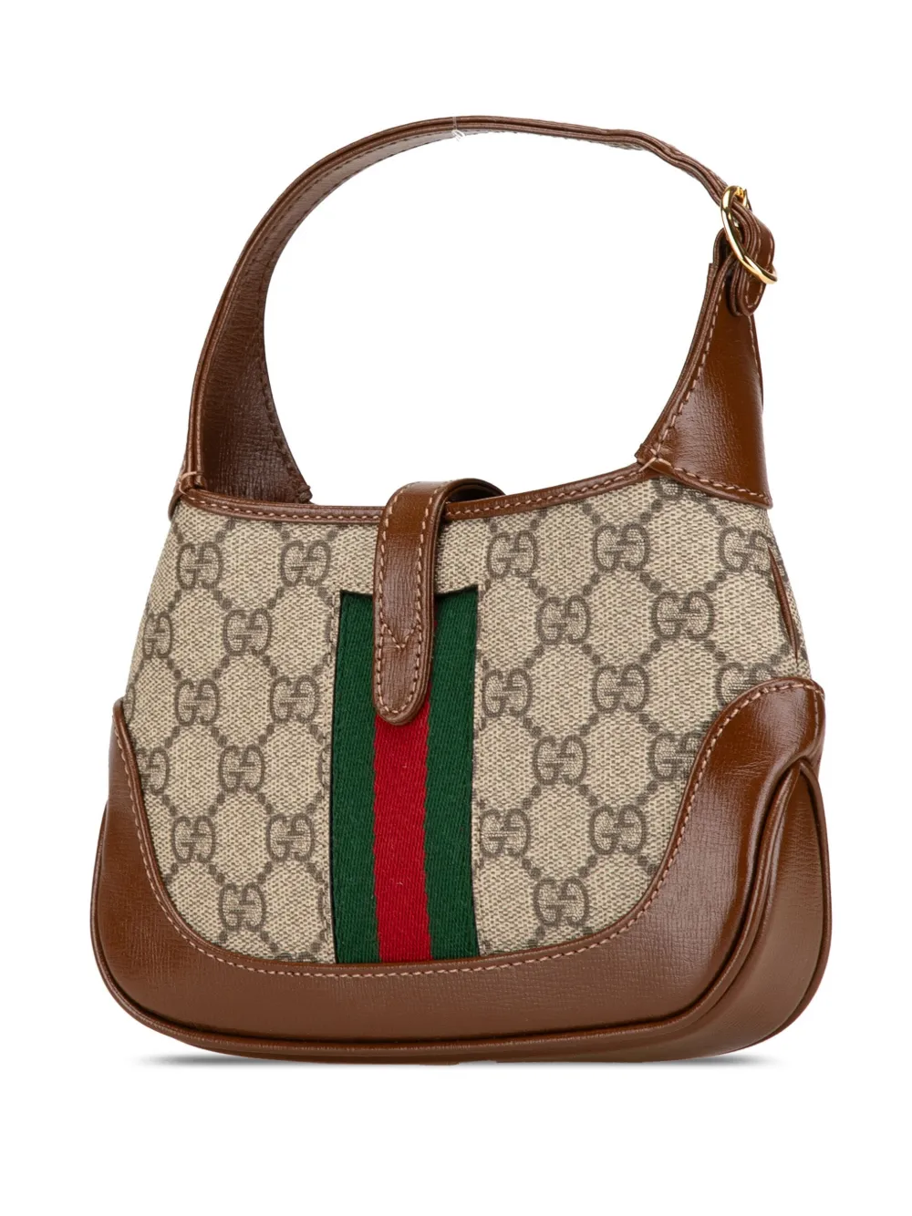 Gucci Pre-Owned 2016-2024 Mini GG Supreme Jackie 1961 crossbodytas - Bruin