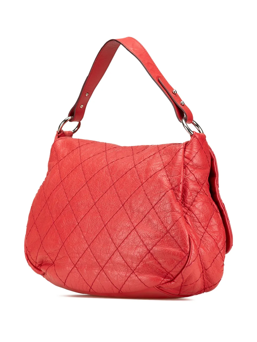 CHANEL Pre-Owned 2009-2010 On The Road Flap grote gewatteerde leren schoudertas - Rood