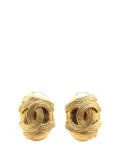 CHANEL Pre-Owned 1994 Gold Plated CC Clip On Earrings costume earrings