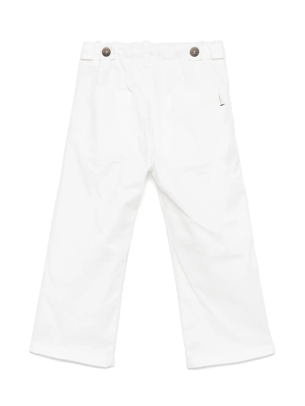 Paolo Pecora Kids Broek met trekkoordtaille - Wit