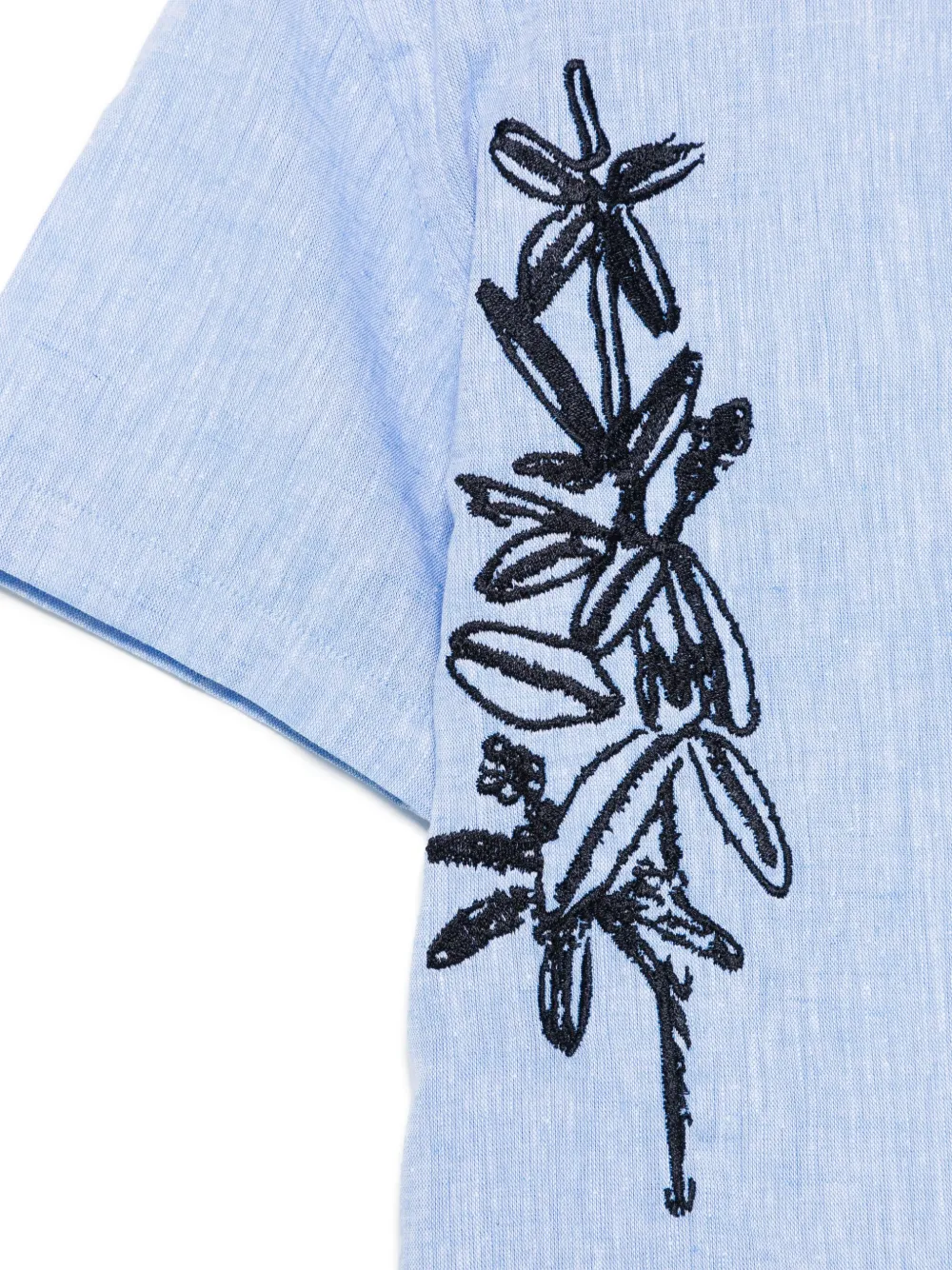 Paolo Pecora Kids Shirt met geborduurde bloemen Blauw