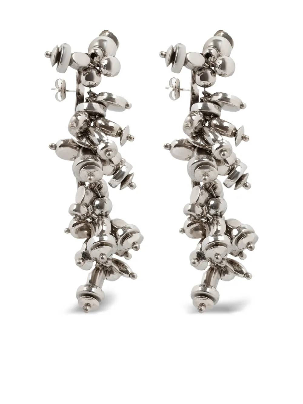 Dries Van Noten Bead-embellished Earrings In Silver