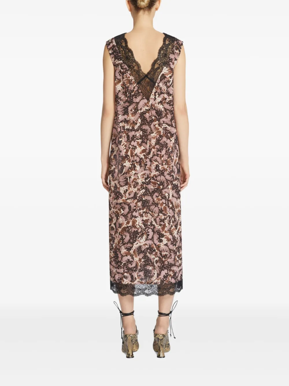 DRIES VAN NOTEN Jurk met print Bruin
