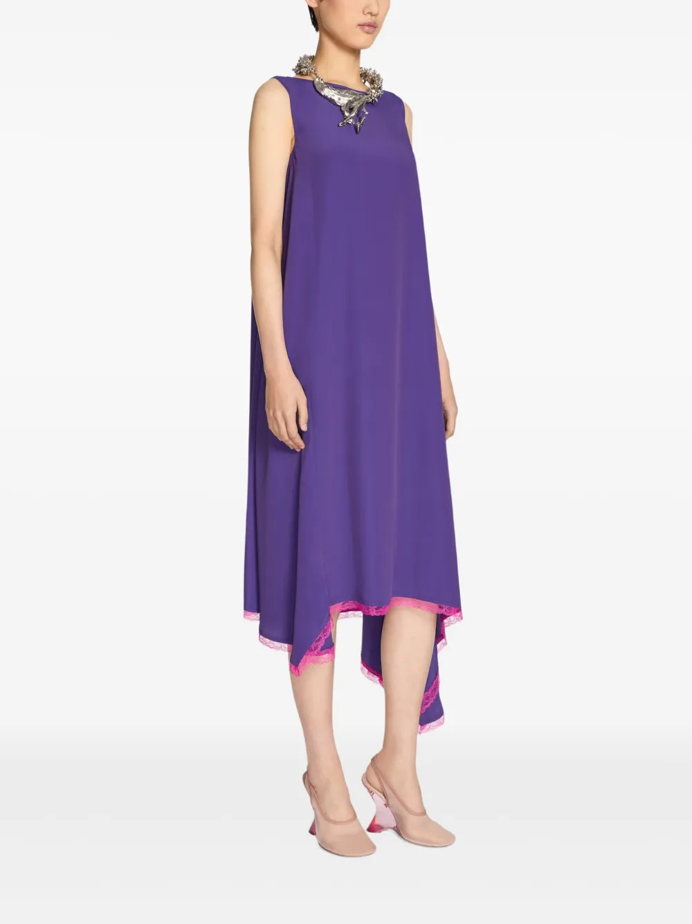 DRIES VAN NOTEN Asymmetrische jurk Paars