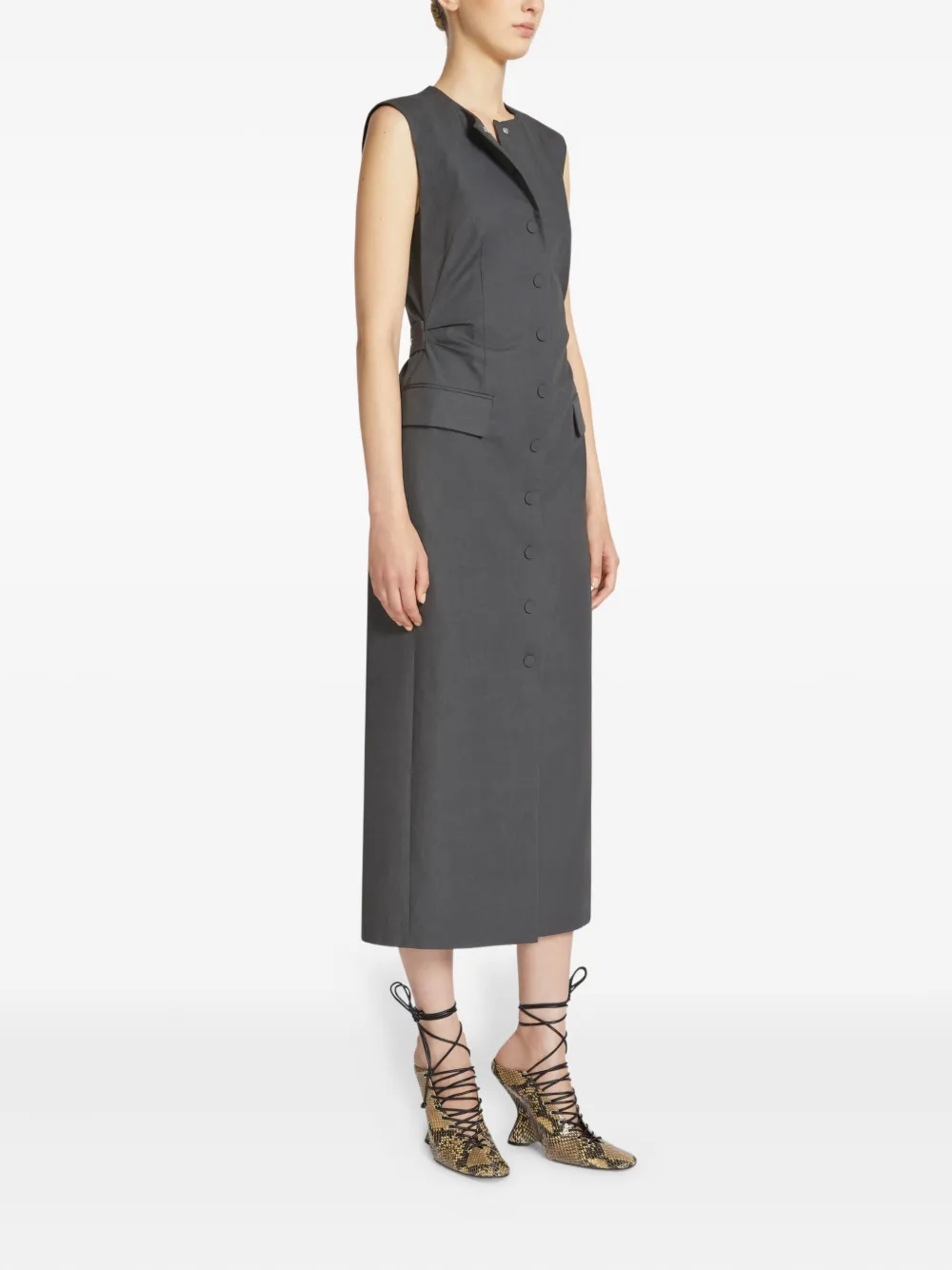 DRIES VAN NOTEN Katoenen jurk Grijs