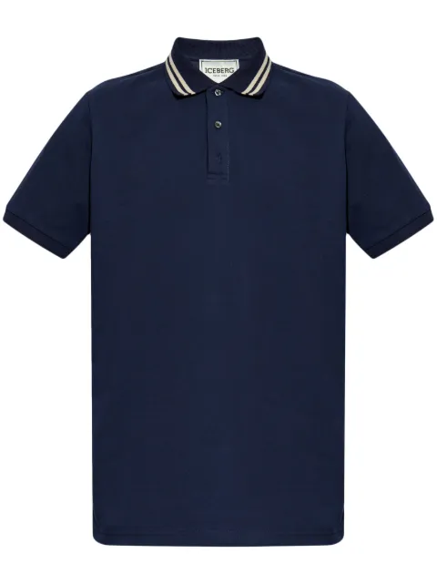 Iceberg logo-patch polo shirt