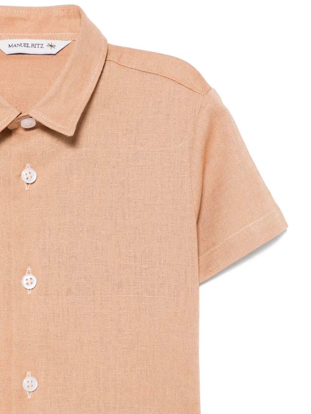 Manuel Ritz Shirt met geborduurd logo Bruin