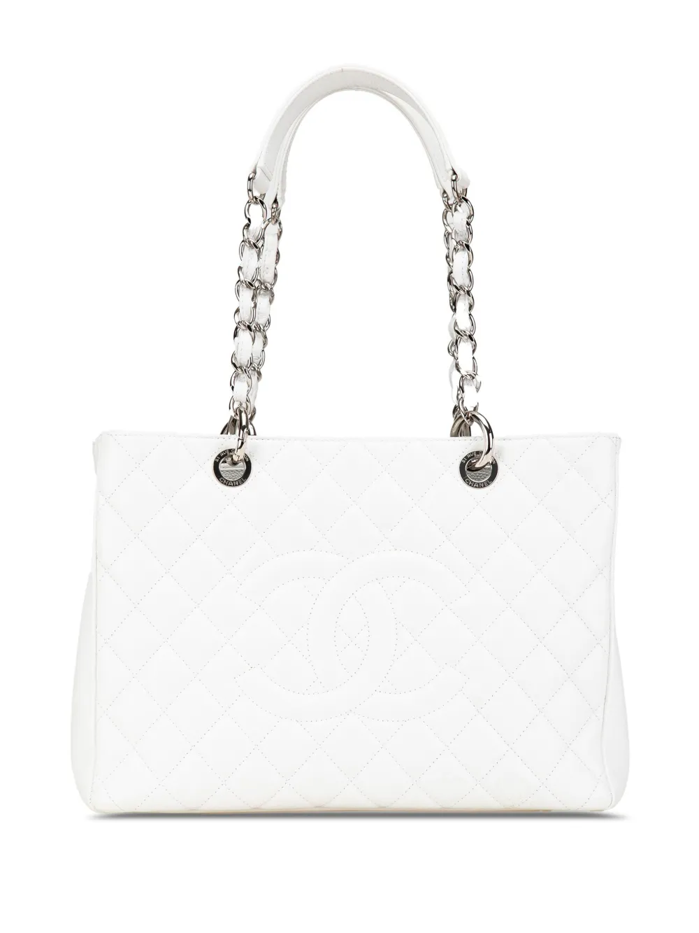 CHANEL Pre-Owned 2010-2011 Caviar Grand Shopping tote bag | White | Image 1