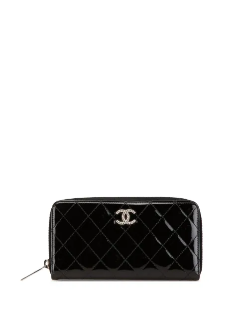 CHANEL Pre-Owned cartera Quilted Patent Brilliant Zip Around Wallet 2013-2014