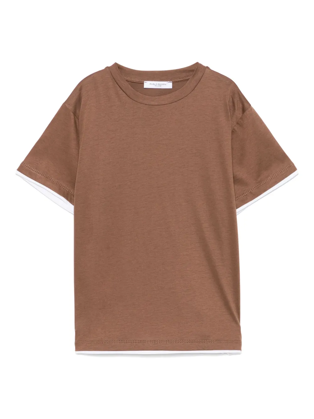 Paolo Pecora Kids Zacht jersey T-shirt Bruin