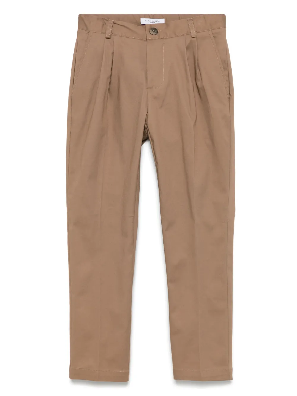 Paolo Pecora Kids pantalon fuselé à taille ceinturée | marron | Image 1