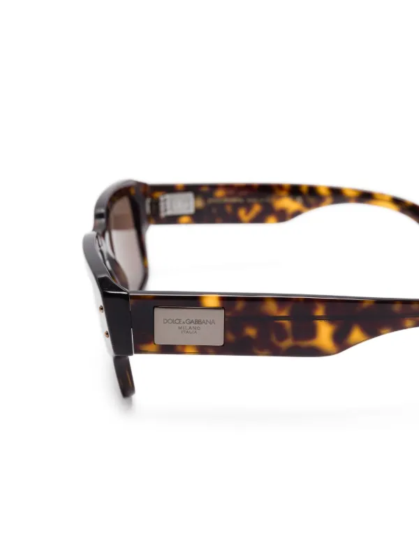 【美品】DOLCE & GABBANA ロゴプレート サングラス ブラウン Dolce & Gabbana Eyewear ロゴプレート サングラス | ブラウン