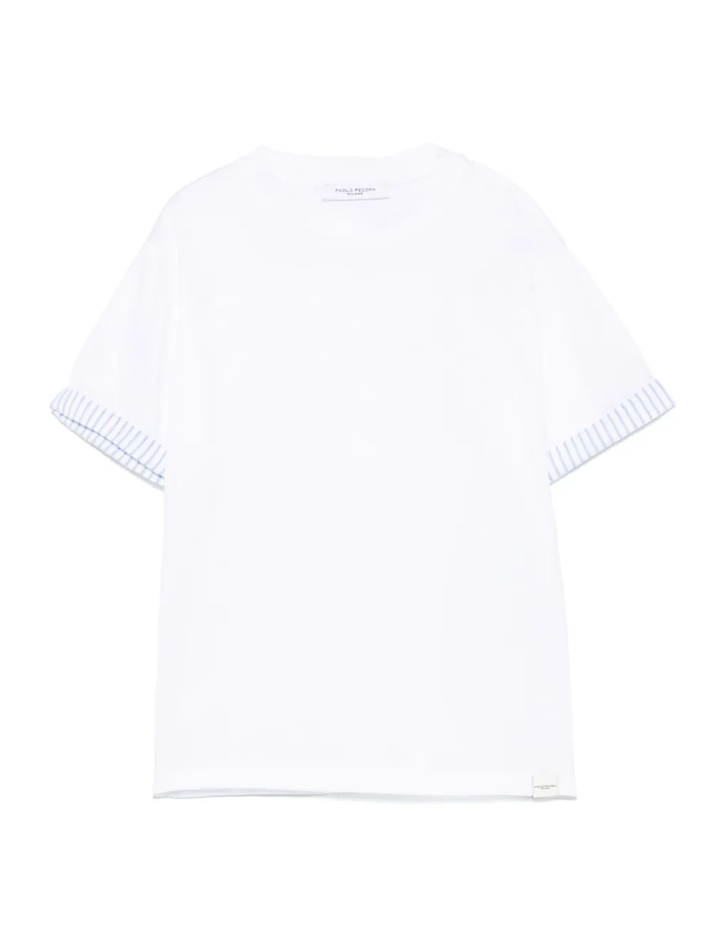 Paolo Pecora Kids コントラストトリム Tシャツ - ホワイト Paolo Pecora Kids コントラストトリム Tシャツ - ホワイト