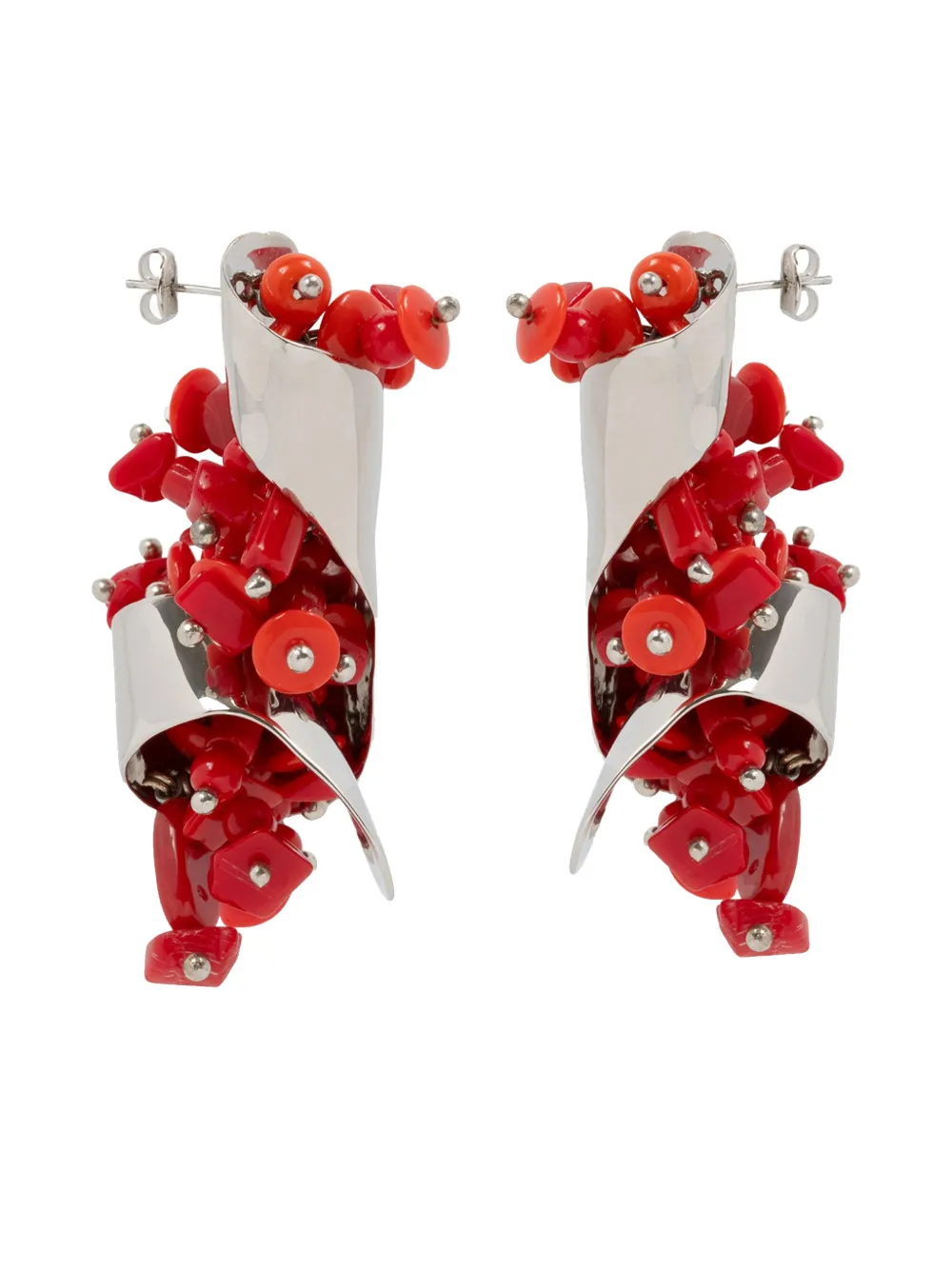 Dries Van Noten Bead-embellishment Earrings In Red