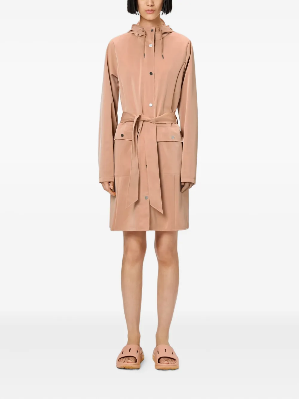 Rains Trenchcoat met capuchon Roze