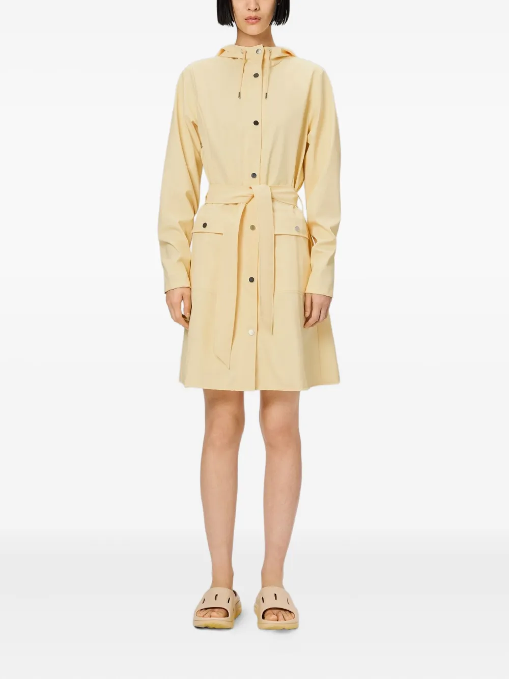 Rains Trenchcoat met capuchon Geel