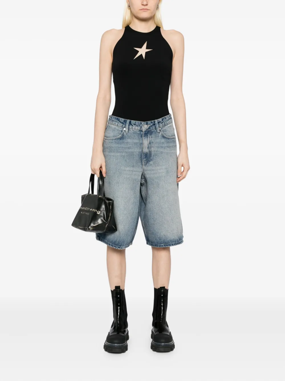 Represent SH denim bermuda shorts Blauw