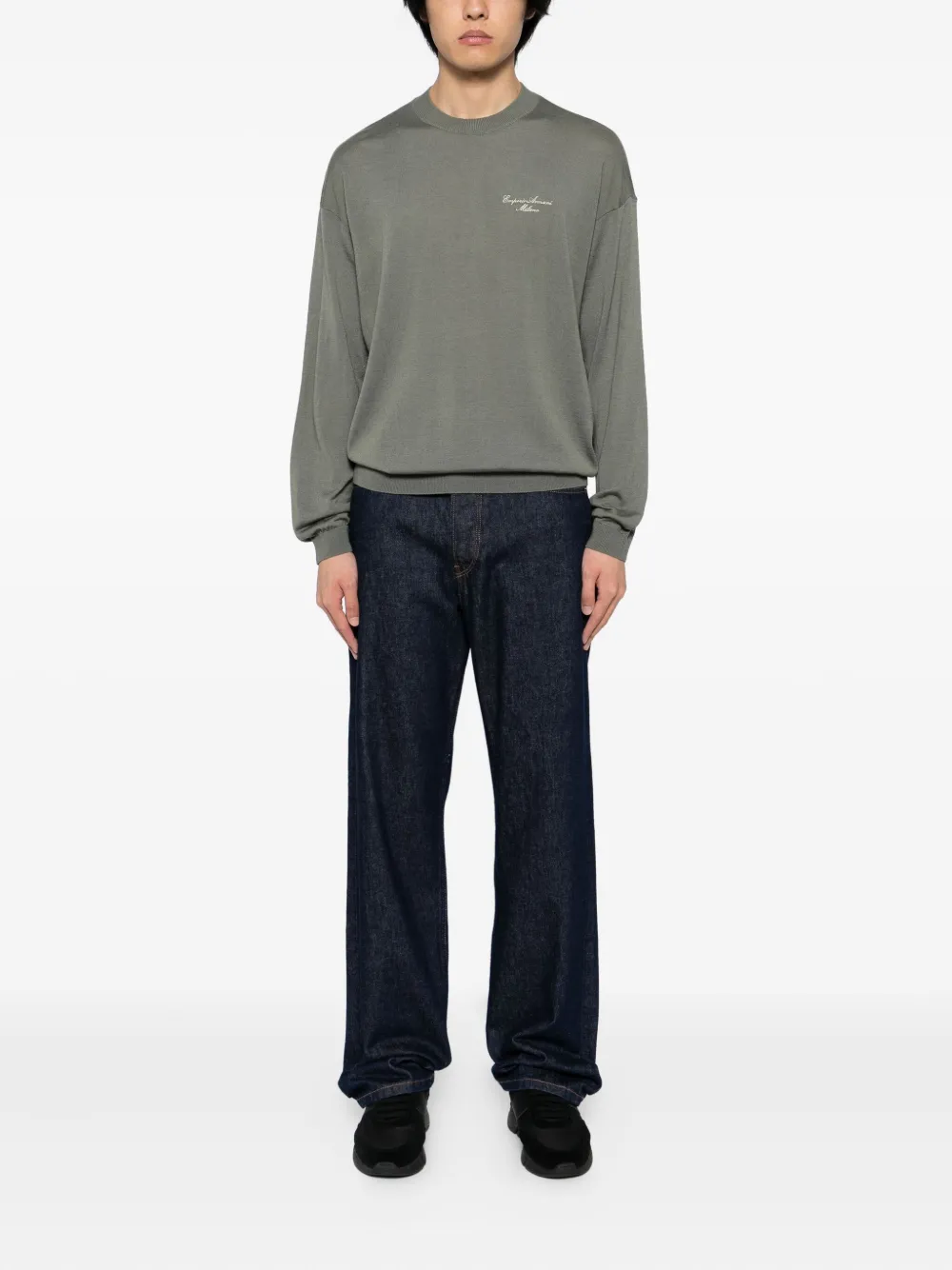 Emporio Armani Trui met geborduurd logo - Groen