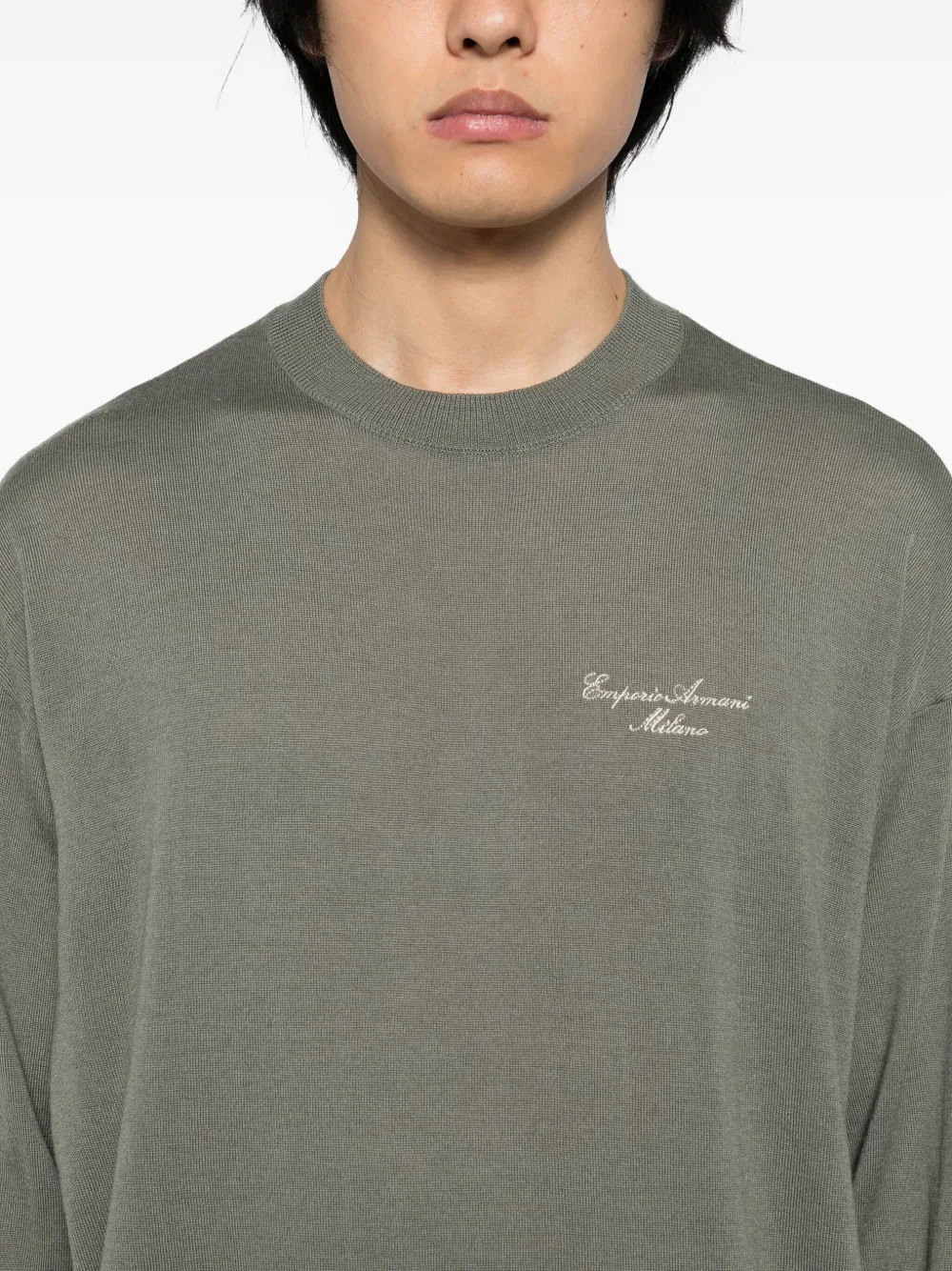Emporio Armani Trui met geborduurd logo Groen