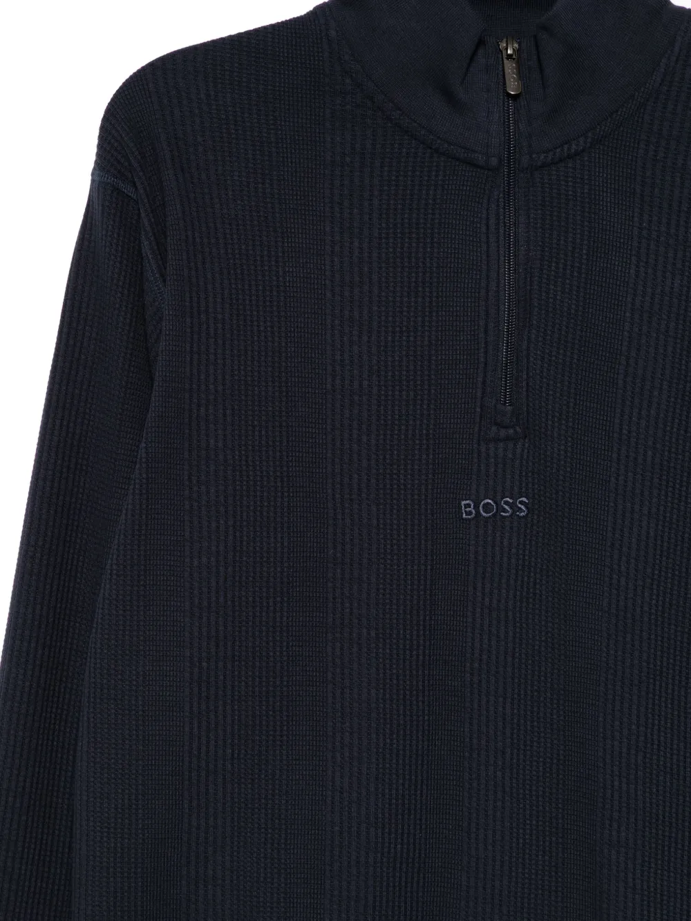 BOSS Sweater met geborduurd logo Blauw