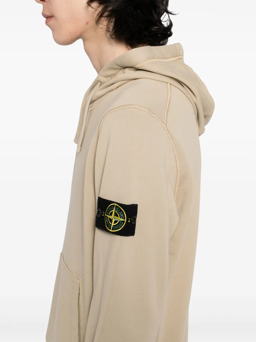 Stone Island Hoodie met geverfd effect Beige