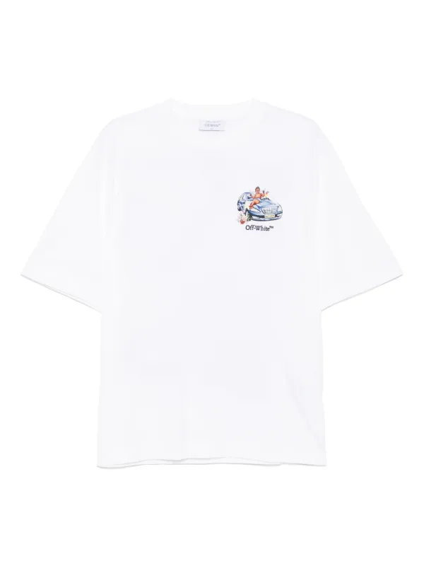 ★国内在庫切れ★【Off-White】FRESCO OVAL SKATE T-SHIRT White Oval Fresco T-shirt by Off-White on Sale