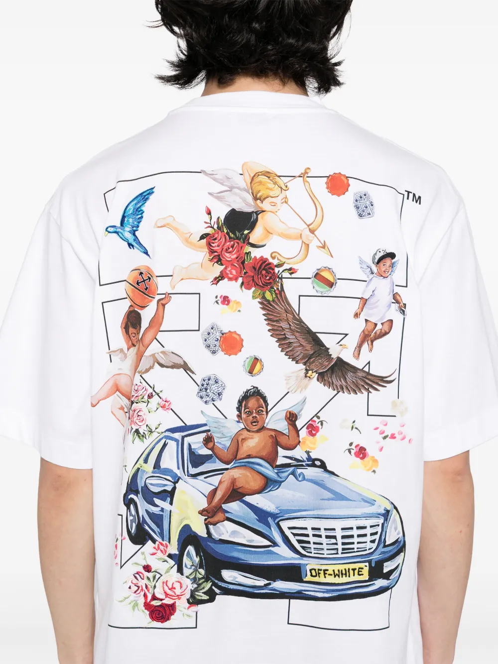Off-White Fresco Arrow Skate S s T-shirt Wit