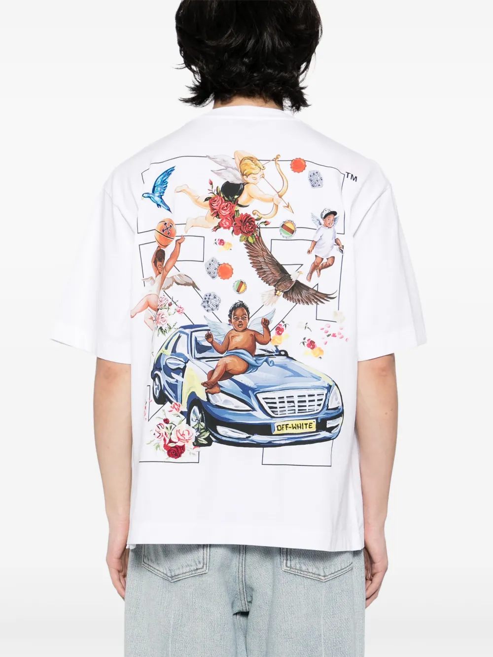 Off-White Fresco Arrow Skate S s T-shirt Wit