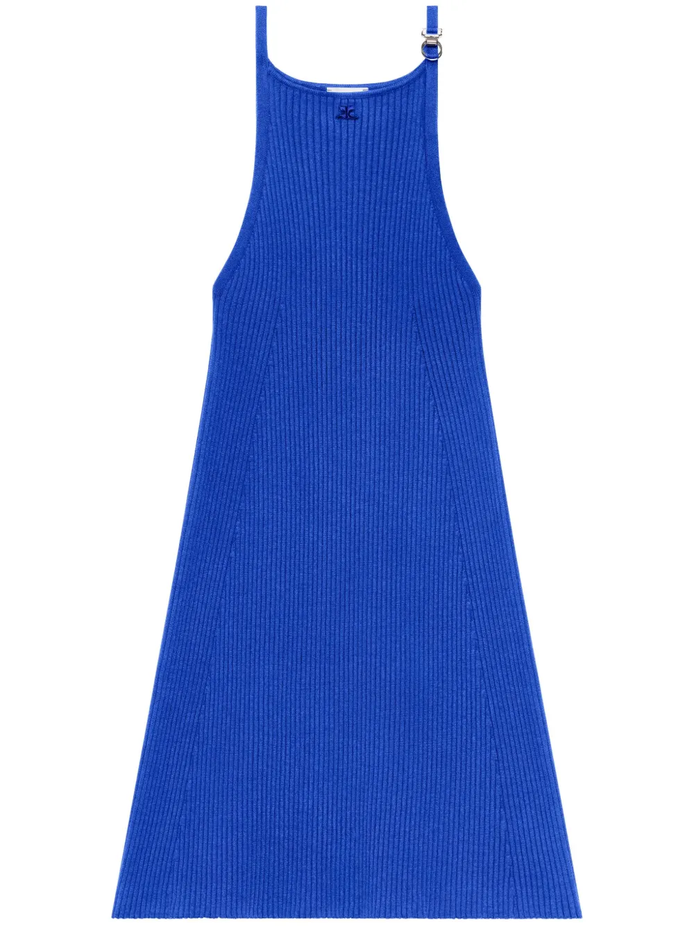 Courrèges Mini-jurk met geborduurd logo Blauw