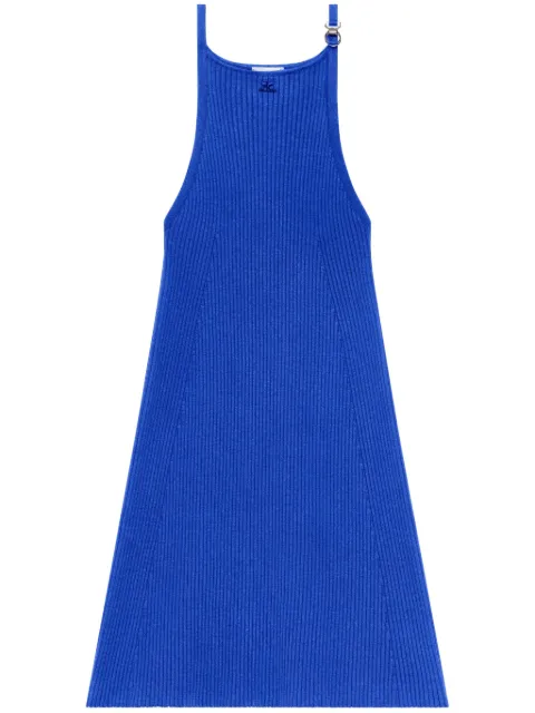 Courrèges logo-embroidered mini dress