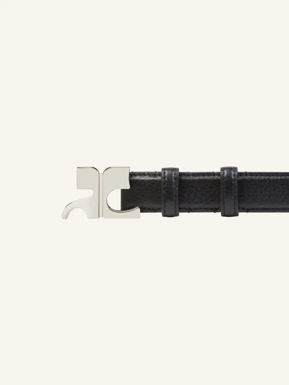 Courrèges logo-buckle belt - Zwart