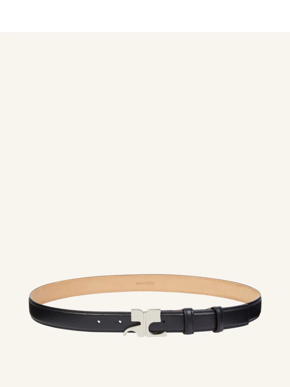 Shop Courrèges Logo-buckle Belt In ブラック