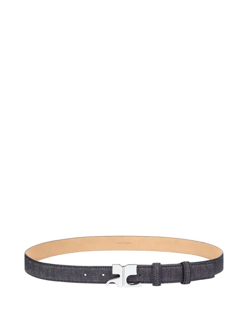Shop Courrèges Logo-buckle Belt In Grey