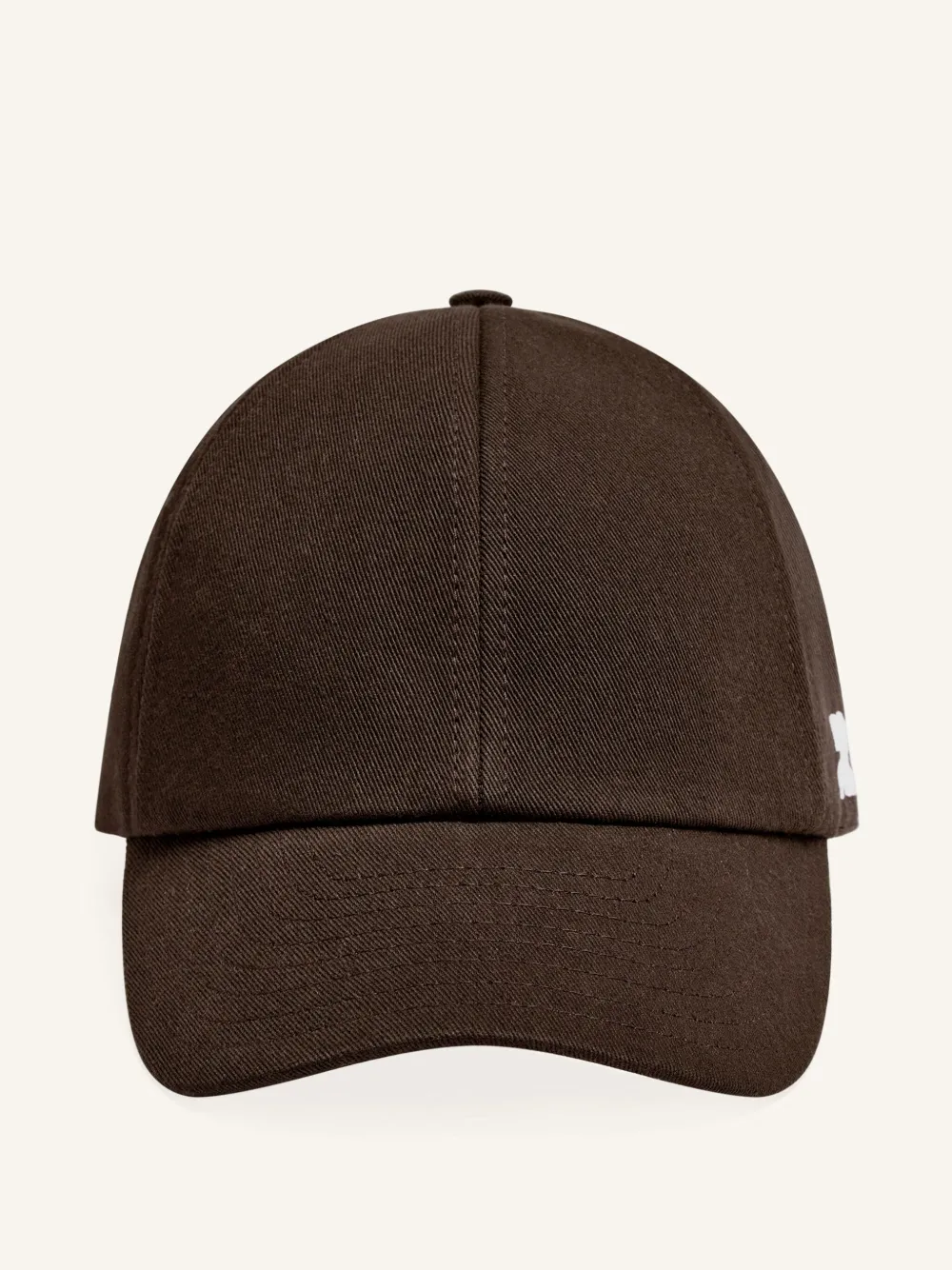 Courrèges Logo-embroidered Cotton Baseball Cap In ブラウン
