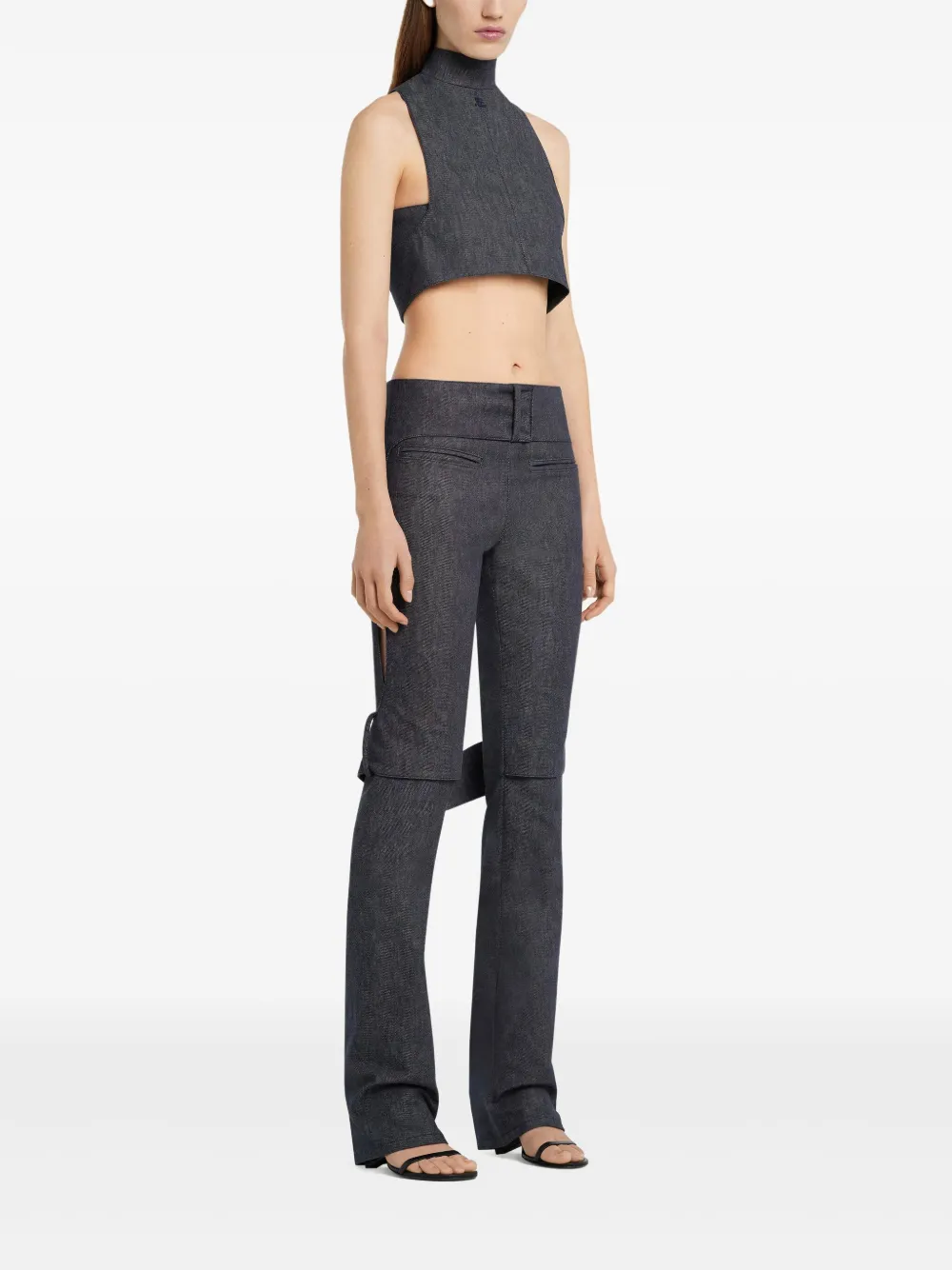 Courrèges top de mezclilla con cuello falso | Chalecos y camisetas | Image 2