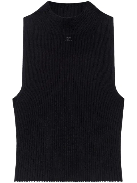 Courrèges Geripptes Cropped-Top
