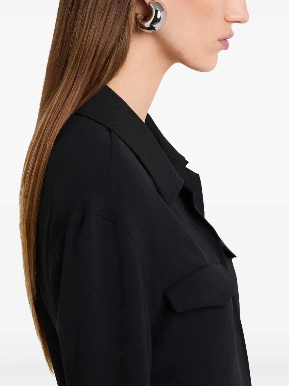 Courrèges Midi-jurk met twee zakken Zwart
