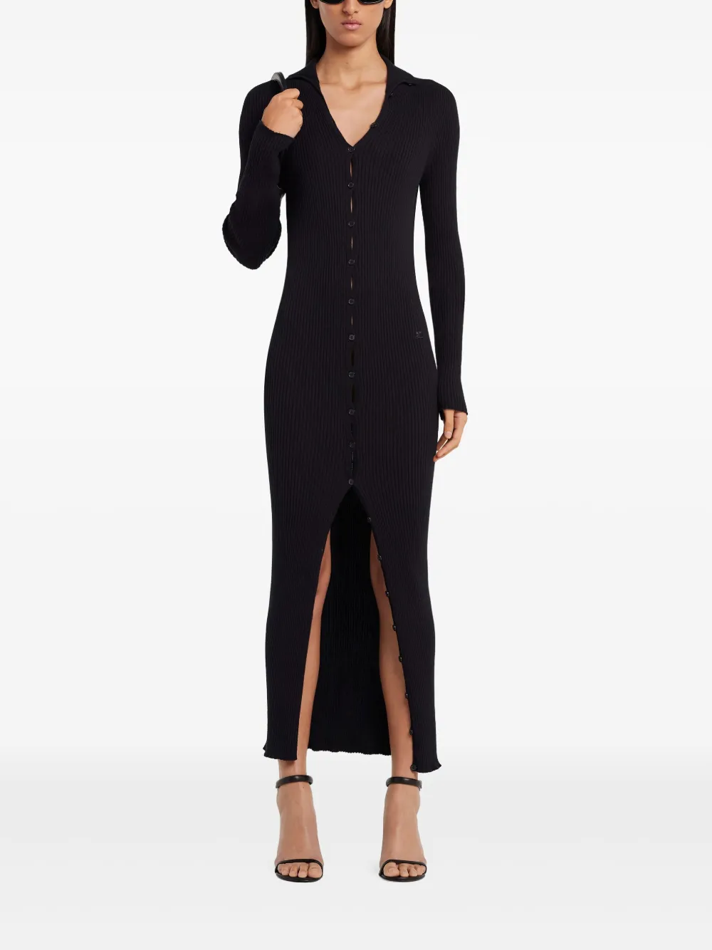 Courrèges Button-down midi-jurk - Zwart